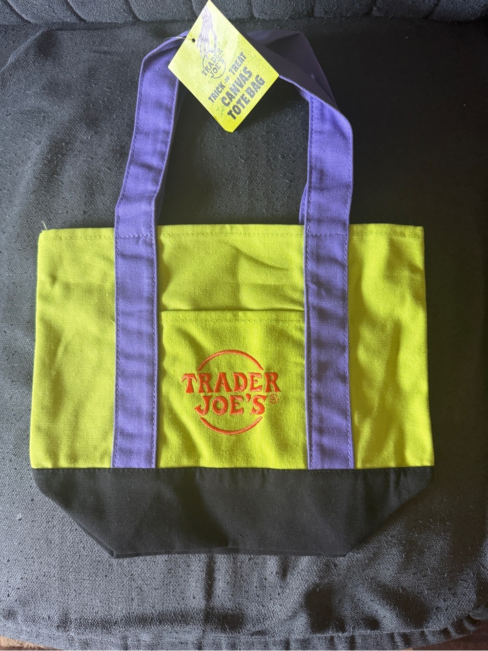 Trader Joe’s Halloween Mini Canvas Tote Bag - Multi-color Green